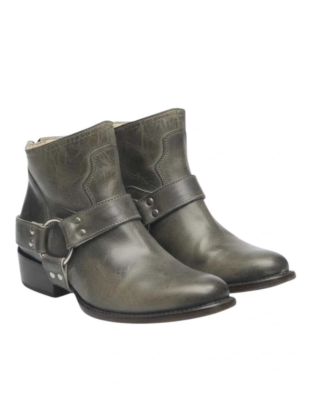 Freebird aso Free People 𖤐 Santiago Distressed Leather Booties Boots 𖤐 Taupe
